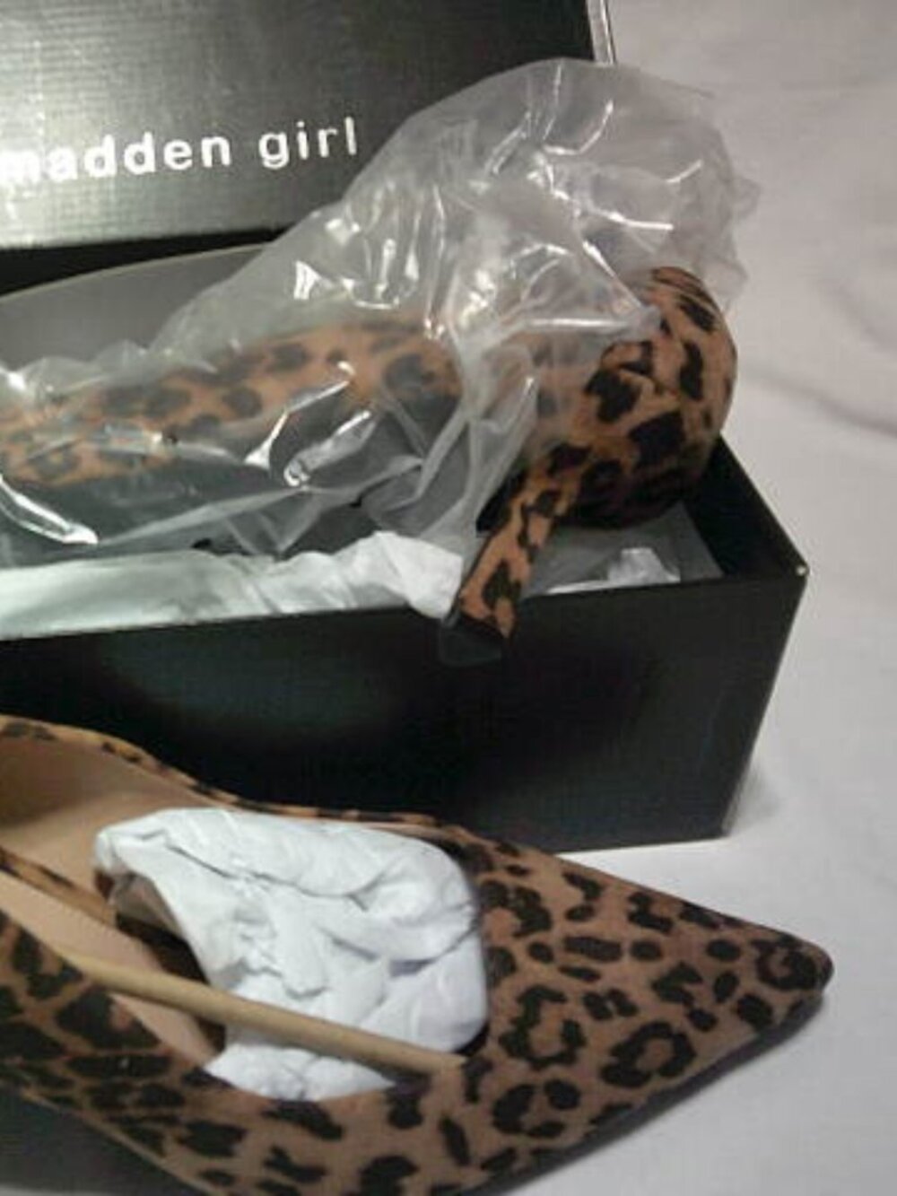 NIB MADDEN GIRL LEOPARD PRINT POINTED TOE HEELS SIZE 11 GROVEE LEO FAB SUEDE 🎁